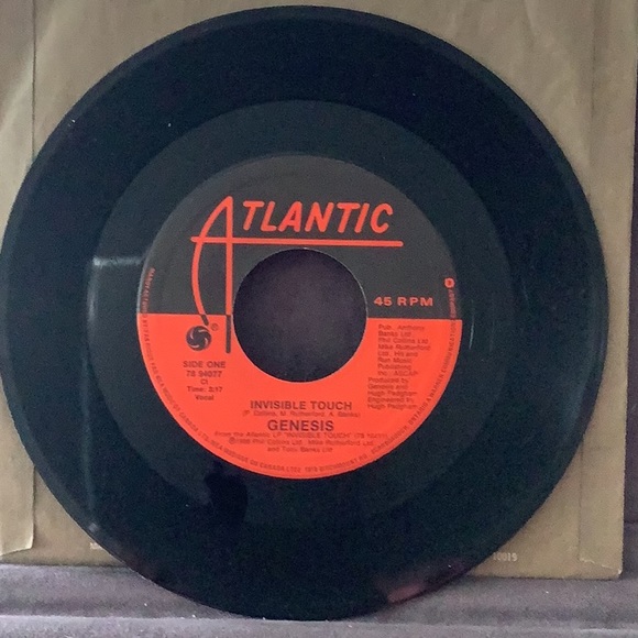 3/$20 Genesis “Invisible Touch” vintage vinyl 45rpm record - Picture 4 of 4
